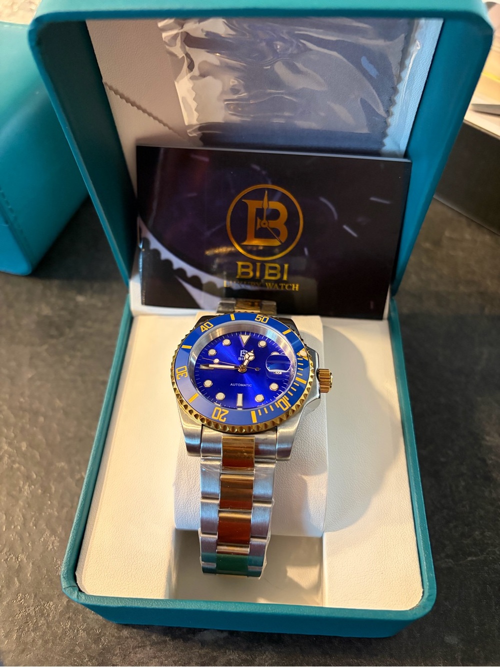 BiBi Two-Tone Blue Dial Men's Automatic Watch